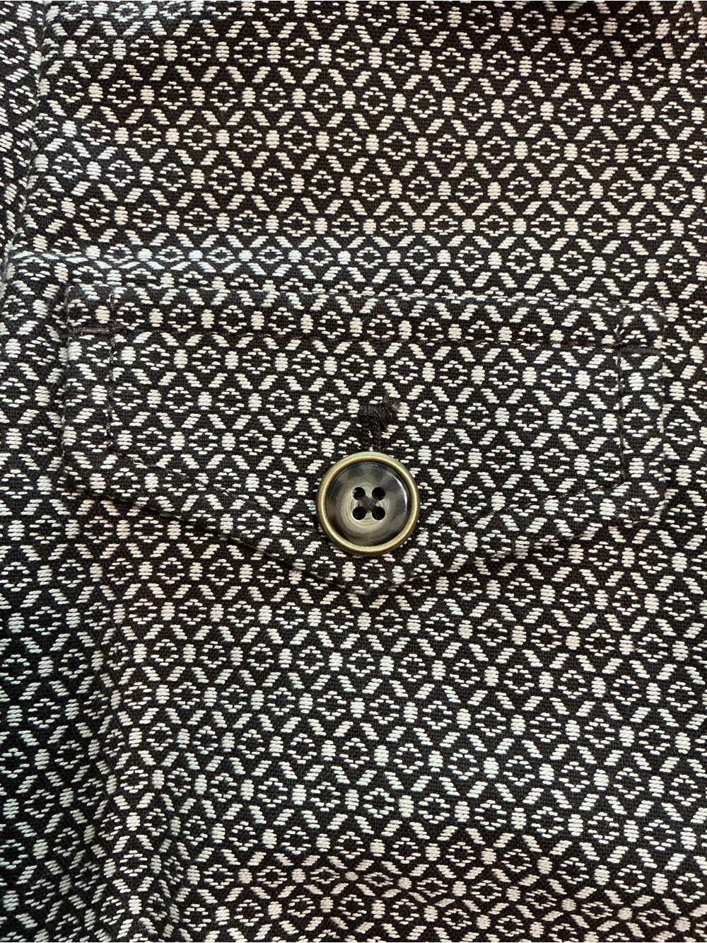 LOFT Lightweight Tweed Cropped Button-Up Blazer in Brown and Cream - Picture 5 of 7